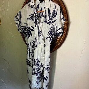 Massimo dutti linen tropical wrap dress